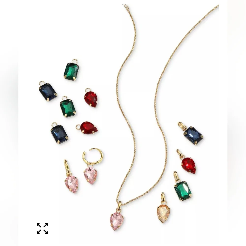 Bundle of 2 Unwritten Multi-Color Glass Mix& Match Necklace & Hoop Earrings Sets
